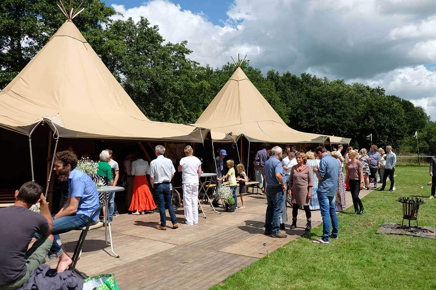 Tipi tent op vlondervloer