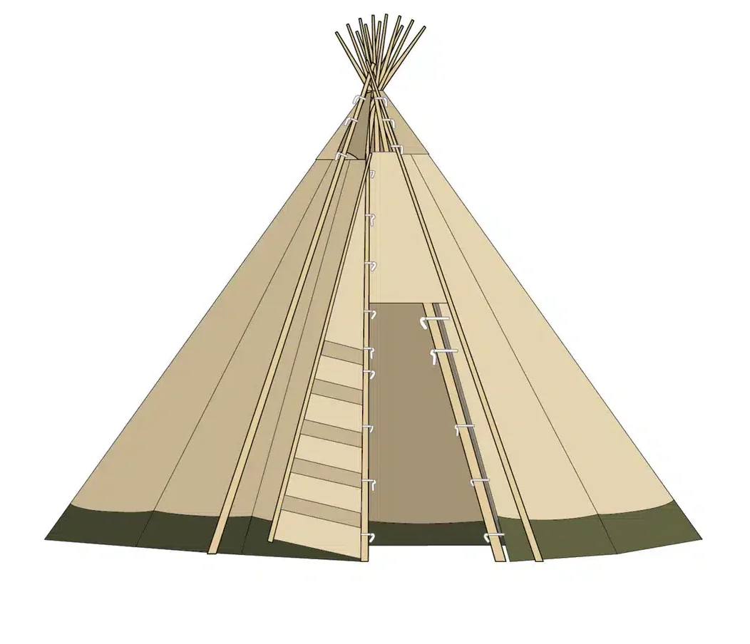 Nordic Tipi tenten overzicht 30 Granit tekening